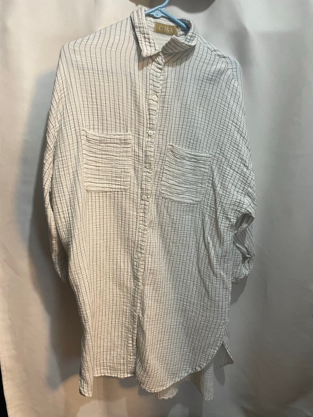 white cisa striped large dress